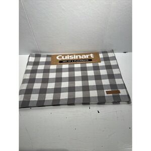 Cuisinart gray white Check Set of 4 Placemats Wrinkle Resistant 13‎ x 19" NEW